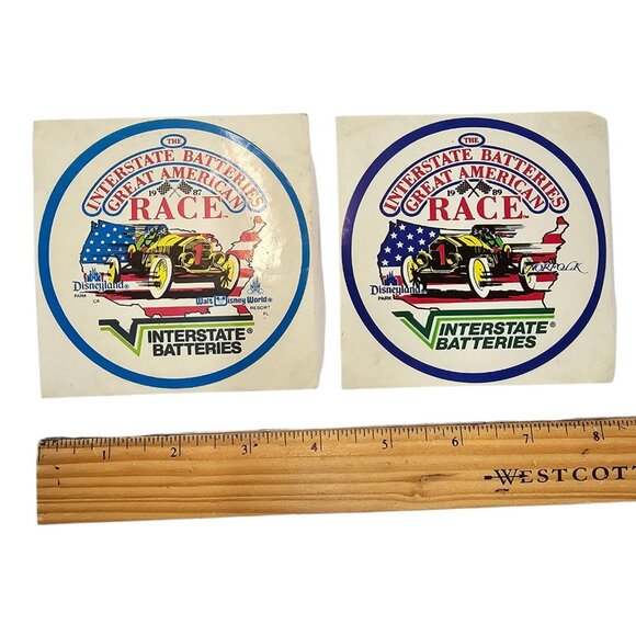 Interstate Batteries Great American Race Stickers 87 Disneyland Norfolk 89 World - Picture 2 of 8